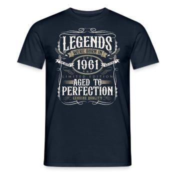 Né en 1961 Legends Cadeau d’anniversaire - T-shirt homme - marine - Devant - AI Model Male 178 light (178cm)