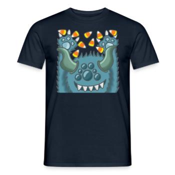 monstre moelleux joyeux - T-shirt homme - marine - Devant - AI Model Male 178 light (178cm)