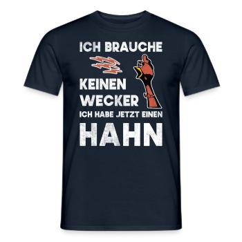 Lustiges Hahn Wecker Hühner Landwirt Bauernhof - Männer T-Shirt - Navy - Vorne - AI Model Male 178 light (178cm)
