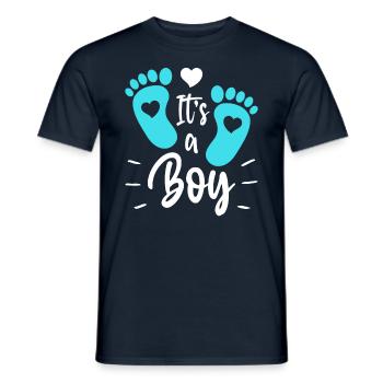 Gender Reveal Party Gender Boy - Men's T-Shirt - navy - Front - AI Model Male 178 light (178cm)
