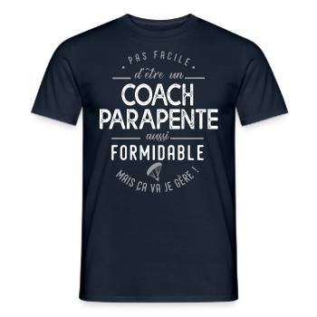 coach parapente formidable cadeau sport parapente - T-shirt homme - marine - Devant - AI Model Male 178 light (178cm)
