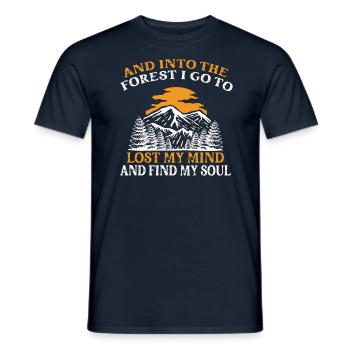 Et dans la forêt je vais - Dictons de randonnée de camping - T-shirt homme - marine - Devant - AI Model Male 178 light (178cm)