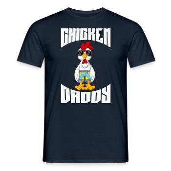 Un drôle de papa poulet avec des lunettes de soleil - T-shirt homme - marine - Devant - AI Model Male 178 light (178cm)