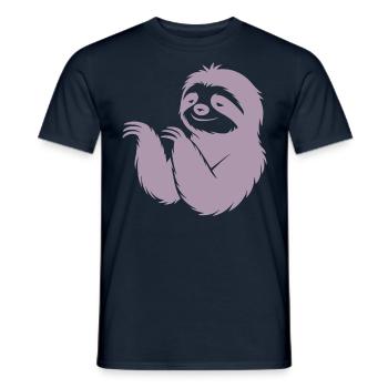 Cool paresseux silhouette portrait visage tête - T-shirt homme - marine - Devant - AI Model Male 178 light (178cm)