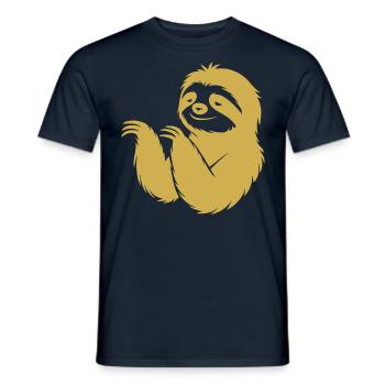 Cool paresseux silhouette portrait visage tête - T-shirt homme - marine - Devant - AI Model Male 178 light (178cm)