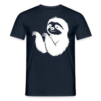 Cool paresseux silhouette portrait visage tête - T-shirt homme - marine - Devant - AI Model Male 178 light (178cm)