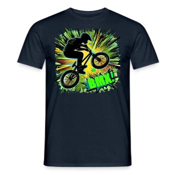 BMX Rad - Männer T-Shirt - Navy - Vorne - AI Model Male 178 light (178cm)