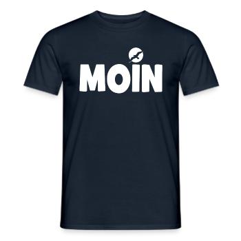 Moin mit Möwe - Männer T-Shirt - Navy - Vorne - AI Model Male 178 light (178cm)