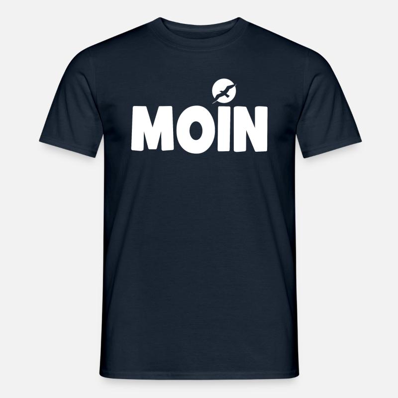 Moin mit Möwe - Männer T-Shirt - Navy