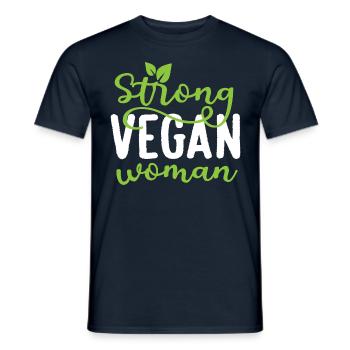 Femme végétalienne forte Véganisme Amoureux des animaux - T-shirt homme - marine - Devant - AI Model Male 178 light (178cm)