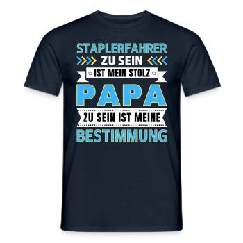 Staplerfahrer zu sein ist mein Stolz Papa Geschenk - Männer T-Shirt - Navy - Vorne - AI Model Male 178 light (178cm)