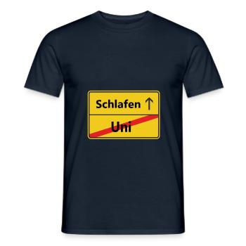 Uni? Schlafen - Männer T-Shirt - Navy - Vorne - AI Model Male 178 light (178cm)