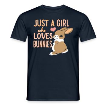 Just A Girl Who Loves Bunnies Funny Rabbit Pet - Men's T-Shirt - navy - Front - AI Model Male 178 light (178cm)