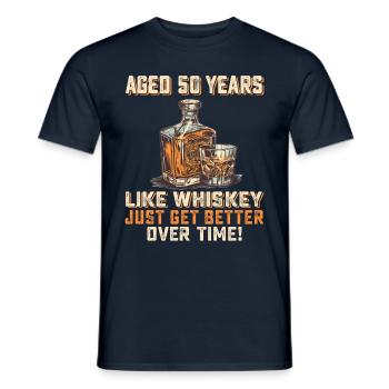 50. Geburtstag Whiskey, Scotch Spruch Geschenkidee - Männer T-Shirt - Navy - Vorne - AI Model Male 178 light (178cm)