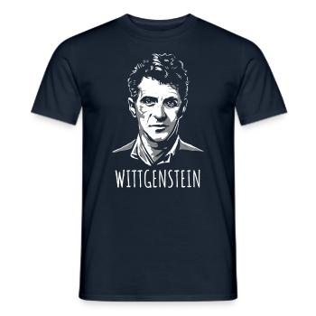 Wittgenstein Portrait Philosophie - Männer T-Shirt - Navy - Vorne - AI Model Male 178 light (178cm)