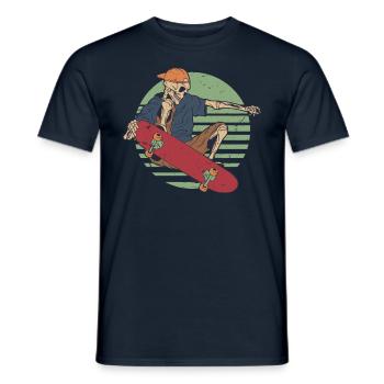 Cool skeleton skater doing a trick on skateboard - T-shirt homme - marine - Devant - AI Model Male 178 light (178cm)