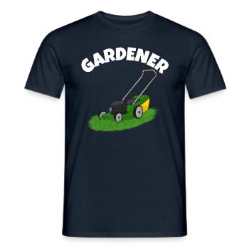Gardener Lawn Mower - Men's T-Shirt - navy - Front - AI Model Male 178 light (178cm)