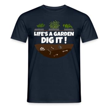 Lustiger Gärtner Spruch Das leben ist der Garten - Männer T-Shirt - Navy - Vorne - AI Model Male 178 light (178cm)