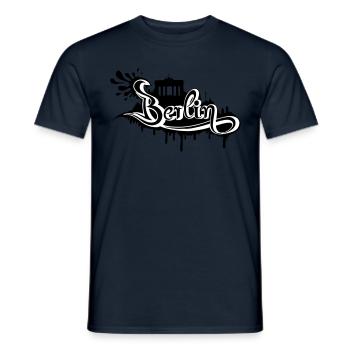 Berlin Streetart Shirt - Männer T-Shirt - Navy - Vorne - AI Model Male 178 light (178cm)