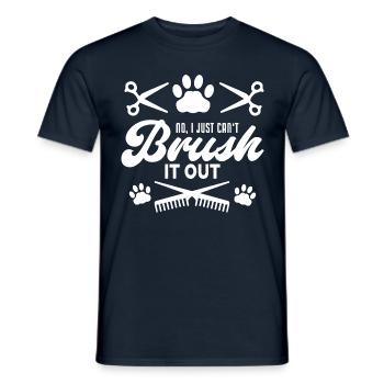 Drôle non je ne peux tout simplement pas brosser le toiletteur pour chien - T-shirt homme - marine - Devant - AI Model Male 178 light (178cm)