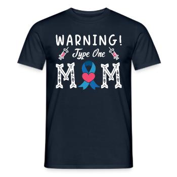Avertissement Maman de type un Diabète Type 1 Mère - T-shirt homme - marine - Devant - AI Model Male 178 light (178cm)