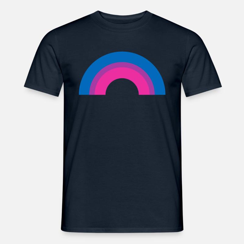 Bisexueller Stolz-Flaggen-Regenbogen - Männer T-Shirt - Navy