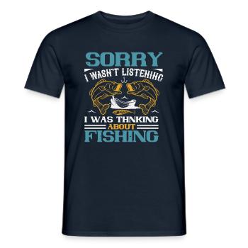 Angeln lustige Anglersprüche - Männer T-Shirt - Navy - Vorne - AI Model Male 178 light (178cm)