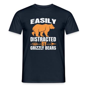 Bear teddy bear grizzly bear saying - Men's T-Shirt - navy - Front - AI Model Male 178 light (178cm)