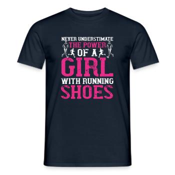 Running jogging running - Men's T-Shirt - navy - Front - AI Model Male 178 light (178cm)