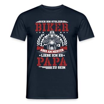 Motorcycle dad biker father saying gift - Men's T-Shirt - navy - Front - AI Model Male 178 light (178cm)