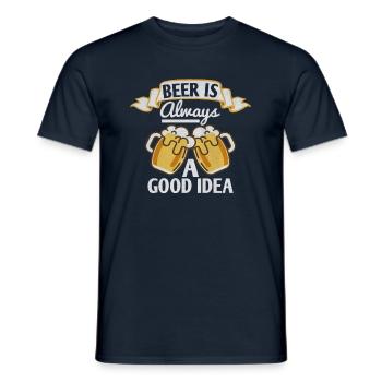Drôle de bière Proverbes cadeaux hommes femmes - T-shirt homme - marine - Devant - AI Model Male 178 light (178cm)