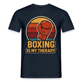 La boxe est ma thérapie - T-shirt homme - marine - Devant - AI Model Male 178 light (178cm)