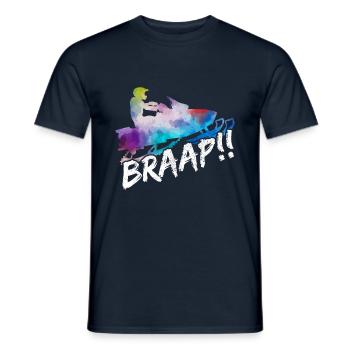 Braap! Cadeau de motoneige - T-shirt homme - marine - Devant - AI Model Male 178 light (178cm)