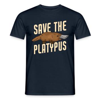 Save The Platypus Funny Platypus Animal - Männer T-Shirt - Navy - Vorne - AI Model Male 178 light (178cm)