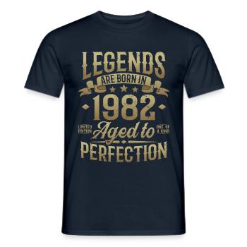 Né en 1982 Legends Cadeau d’anniversaire - T-shirt homme - marine - Devant - AI Model Male 178 light (178cm)