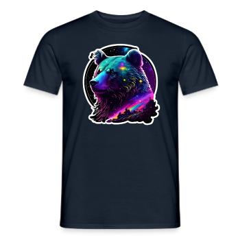 Psychedelic Bear - Männer T-Shirt - Navy - Vorne - AI Model Male 178 light (178cm)