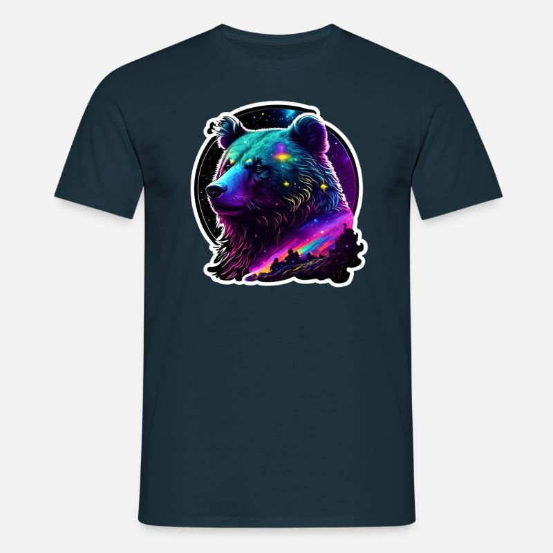 Psychedelic Bear - Männer T-Shirt - Navy