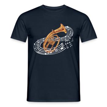 Instrument de musique Notes de ténor Cor ténor Barithorn - T-shirt homme - marine - Devant - AI Model Male 178 light (178cm)