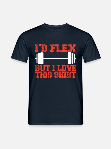 I'd Flex Funny Gym Bodybuilder Weightlifter - Mænd T-shirt - marineblå
