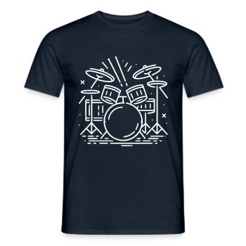 Drums Drummer Destroy Silence Rockband. - Men's T-Shirt - navy - Front - AI Model Male 178 light (178cm)