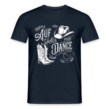 Line Dance Gruppe Training mein Tanzsport - Männer T-Shirt - Navy - Vorne - AI Model Male 178 light (178cm)