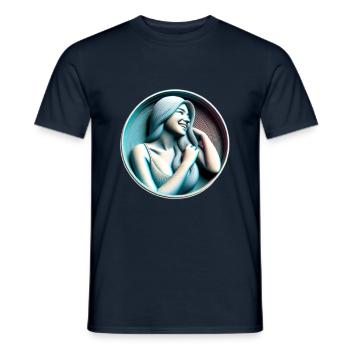 Happy Woman 3D - Men's T-Shirt - navy - Front - AI Model Male 178 light (178cm)