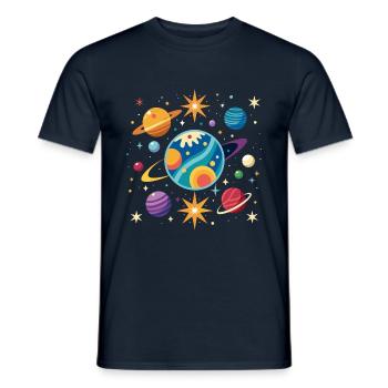 Galaxie, verspielt. - Männer T-Shirt - Navy - Vorne - AI Model Male 178 light (178cm)