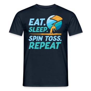 Eat Sleep Spin Toss Repeat Funny Color Guard - Männer T-Shirt - Navy - Vorne - AI Model Male 178 light (178cm)