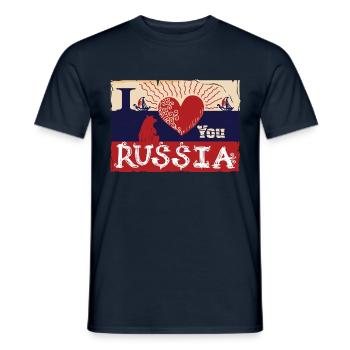 I love you Russia - Men's T-Shirt - navy - Front - AI Model Male 178 light (178cm)