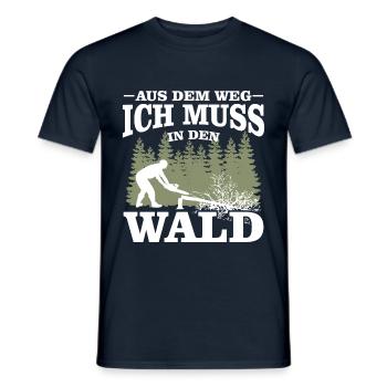 Aus dem Weg ich muss in den Wald-Holzfäller Spruch - Männer T-Shirt - Navy - Vorne - AI Model Male 178 light (178cm)