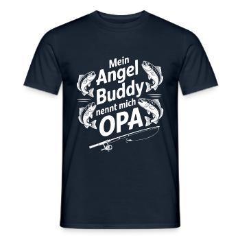 Mein Angelbuddy nennt mich Opa - Männer T-Shirt - Navy - Vorne - AI Model Male 178 light (178cm)