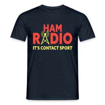 Ham Radio It's Contact Sport Funny Amateur Ham - Men's T-Shirt - navy - Front - AI Model Male 178 light (178cm)