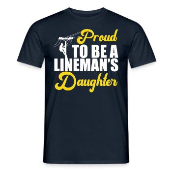 Fier d’être une fille de linemans drôle lineman papa - T-shirt homme - marine - Devant - AI Model Male 178 light (178cm)