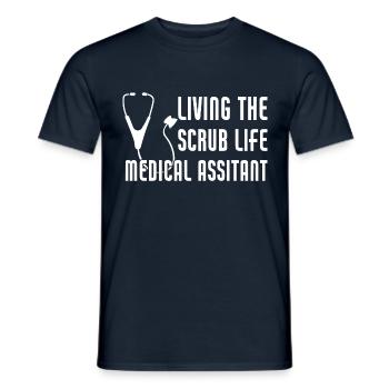 Living The Scrub Life Medical Assistant Nurse - Men's T-Shirt - navy - Front - AI Model Male 178 light (178cm)